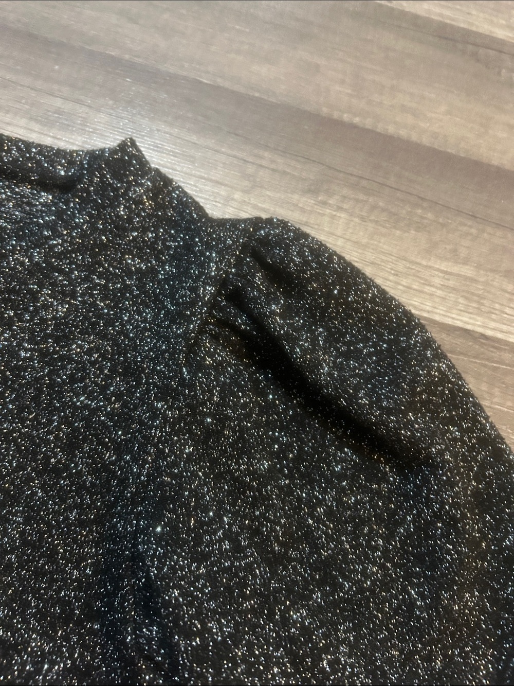 Zara Women’s Shirt Black Metallic Knit Top - Size Small - Picture 3 of 5